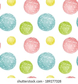 Seamless pattern composed of multicolored circles