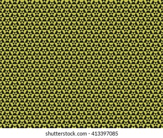 seamless pattern composed of radiation signs - caution radioactive - yellow and dark colors in vector for design or printing, the color can be easily edited