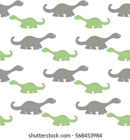 Seamless pattern composed of repetitive dinosaurs. 
