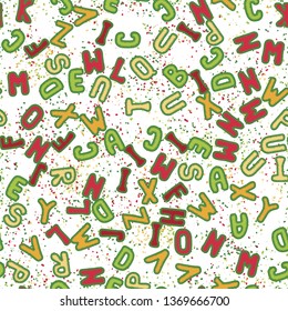 Seamless pattern composed of rough letters, with a background texture.