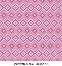 Seamless pattern composed of squares and zigzag lines. Vector illustration.