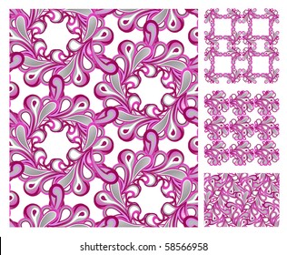 Seamless pattern - composition of four pink patterns