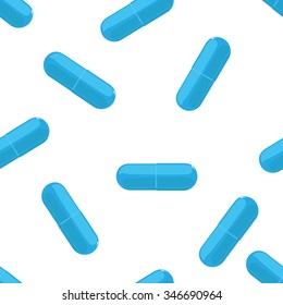 seamless pattern comprised of blue capsules