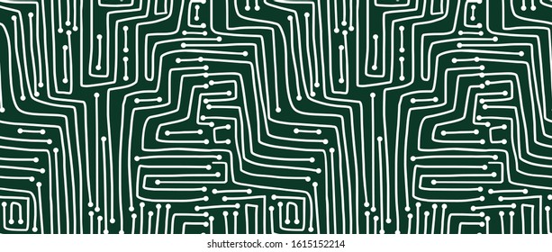 Seamless pattern. Computer circuit board. Vector illustration