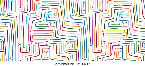 Seamless pattern. Computer circuit board. Vector illustration