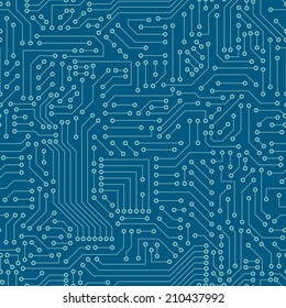 Seamless Pattern. Computer Circuit Board.