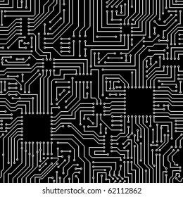 Seamless pattern. Computer circuit board.