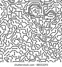 Seamless pattern. Computer circuit board.