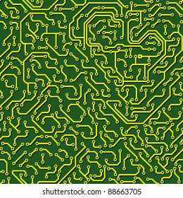 Seamless pattern. Computer circuit board.