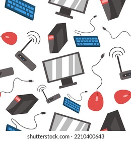 Seamless pattern computer. Creative texture for fabric, wrapping, textiles, wallpaper, and apparel. Vector illustration