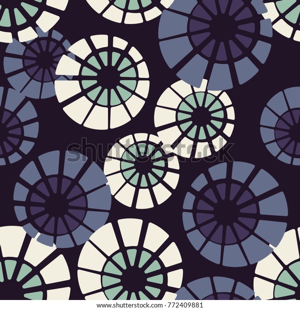 Seamless pattern. Concentric circles are divided\
into sectors.