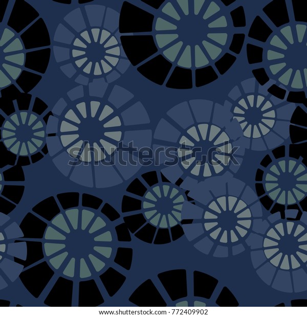 Seamless pattern. Concentric circles are divided\
into sectors.