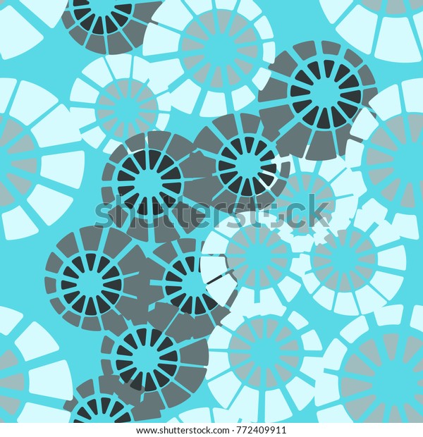 Seamless pattern. Concentric circles are divided
into sectors.