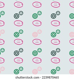 Seamless Pattern with Concentric Circles on Dark Blue Backdrop.  Handmade Tileable Geometric Dotted Grunge Repetitive Retro Wallpaper.