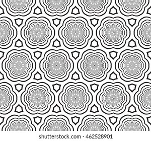Seamless pattern with concentric circles. Vector illustration. For the interior design, printing, wallpaper, textile industry.