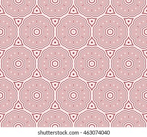 Seamless pattern with concentric circles. Vector illustration. For the interior design, printing, wallpaper, textile industry. Rose color