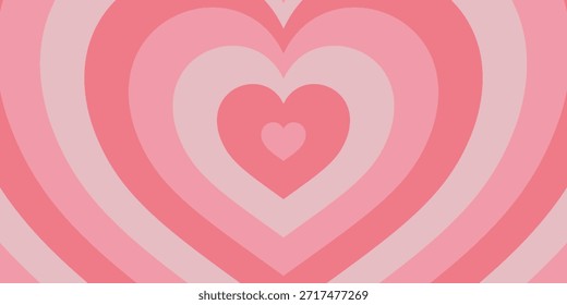 Un patrón sin fisuras de corazones concéntricos en varios tonos de rosa, creando un fondo visualmente atractivo y romántico.