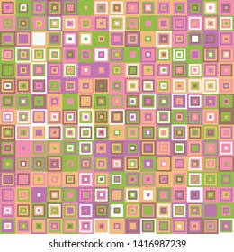 Seamless pattern. Concentric squares. Chaotic coloring. Baby bright colors. For children's things and interiors.