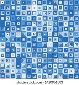 Seamless pattern. Concentric squares. Chaotic coloring. Winter checkered camouflage. For warm fashion and design.