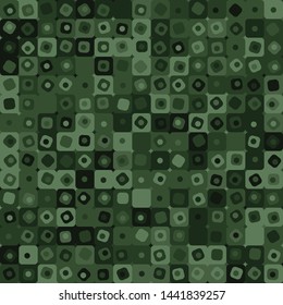 Seamless pattern. Concentric squares. Chaotic coloring. Checkered camouflage with shades of green jungle. For things and design.
