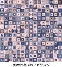 Seamless pattern. Concentric squares. Chaotic coloring. Winter checkered camouflage. For warm fashion and design.