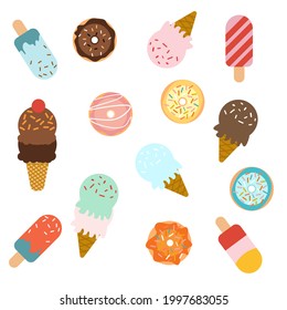 Seamless pattern with cone ice cream