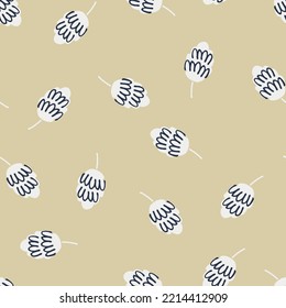 Seamless pattern with cones for wrapping paper, surface design, smm, video-conferencing. Christmas, New Year, winter holidays concept in Scandinavian, Nordic, hygge style