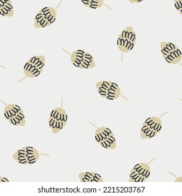 Seamless pattern with cones for wrapping paper, surface design, smm, video-conferencing. Christmas, New Year, winter holidays concept in Scandinavian, Nordic, hygge style