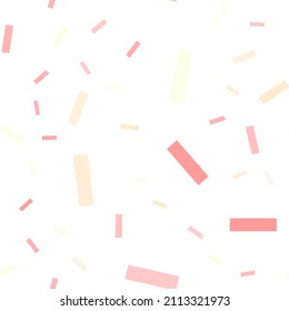 Seamless pattern with confetti. Abstract geometric Valentine's Day pattern with pink confetti. Random, chaotic background with cute confetti.