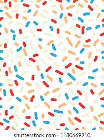 Seamless pattern with confetti on a white background