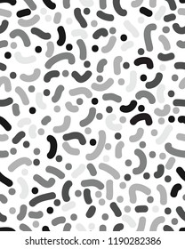 Seamless pattern with confetti on a white background
