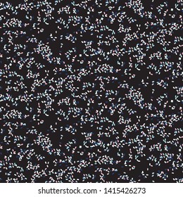 Patrón transparente con espolvorines de confetti. El canto brillante espolvorea el vector de fondo oscuro.