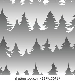 Seamless pattern, coniferous forest, vector design