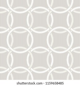 Seamless pattern with a pattern of connected rings. Continuous chain of shapes.