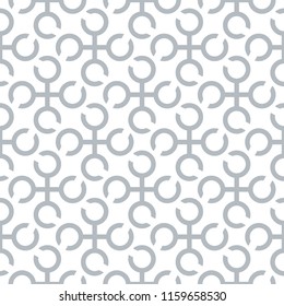 Seamless pattern with a pattern of connected rings. Continuous chain of shapes.