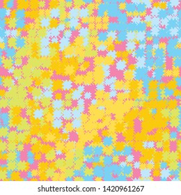Seamless pattern consisting of abstract multicolored shapes. Camouflage style. Fashionable texture. Funny colors. Editable.