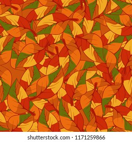 A seamless pattern consisting of autumn foliage. Camouflage.