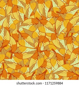 A seamless pattern consisting of autumn foliage. Camouflage.