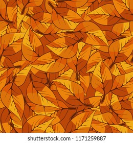 A seamless pattern consisting of autumn foliage. Camouflage.
