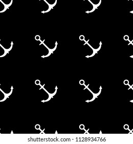 seamless pattern consisting of black background and white anchor