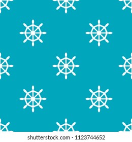 seamless pattern consisting of a blue background and the ship's steering wheel