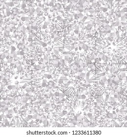 Seamless pattern consisting of broken pentagons. The background is a texture from square suns. In the foreground hatching. Camouflage style.