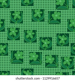 A seamless pattern consisting of carelessly drawn colors that are inscribed in squares. A background consisting of small squares arranged in regular rows.