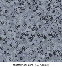 Seamless pattern consisting of checkered background and rounded holey squares scattered randomly. Winter paints.
