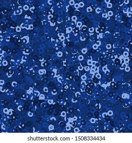 Seamless pattern consisting of checkered background and rounded holey squares scattered randomly. Winter paints.
