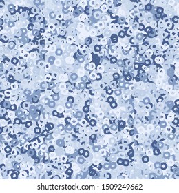 Seamless pattern consisting of checkered background and rounded holey squares scattered randomly. Winter paints.
