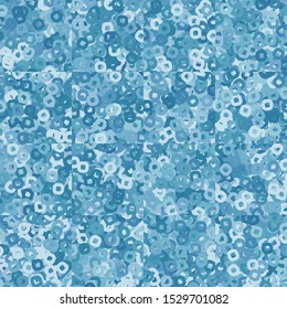 Seamless pattern consisting of checkered background and rounded holey squares scattered randomly. Winter paints.
