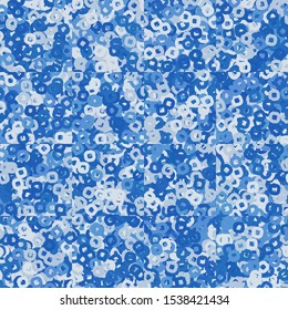 Seamless pattern consisting of checkered background and rounded holey squares scattered randomly. Winter paints.