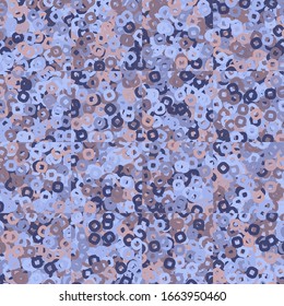 Seamless pattern consisting of checkered background and rounded holey squares scattered randomly. Winter paints.