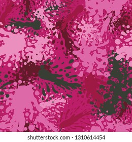 Seamless pattern consisting of colored dynamic blots. Editable